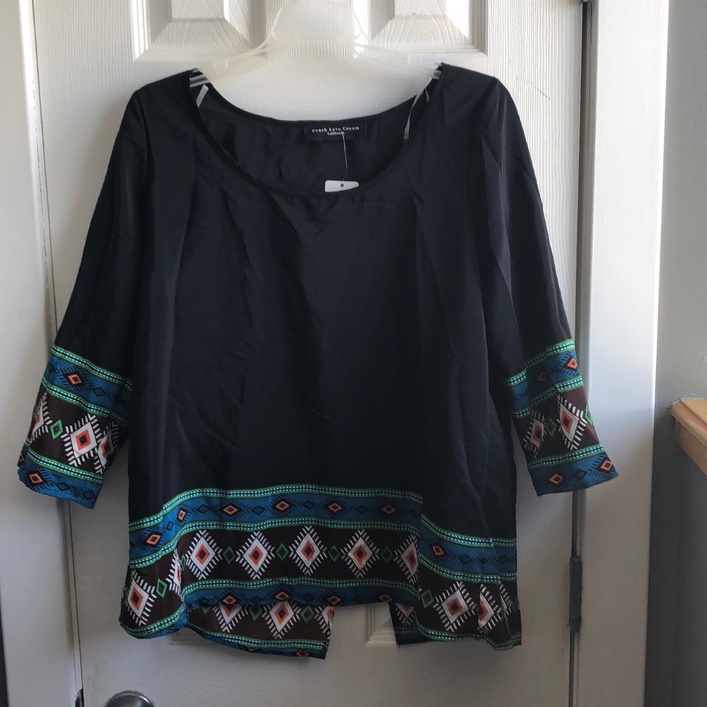 Brand new Aztec print top with back cutout
